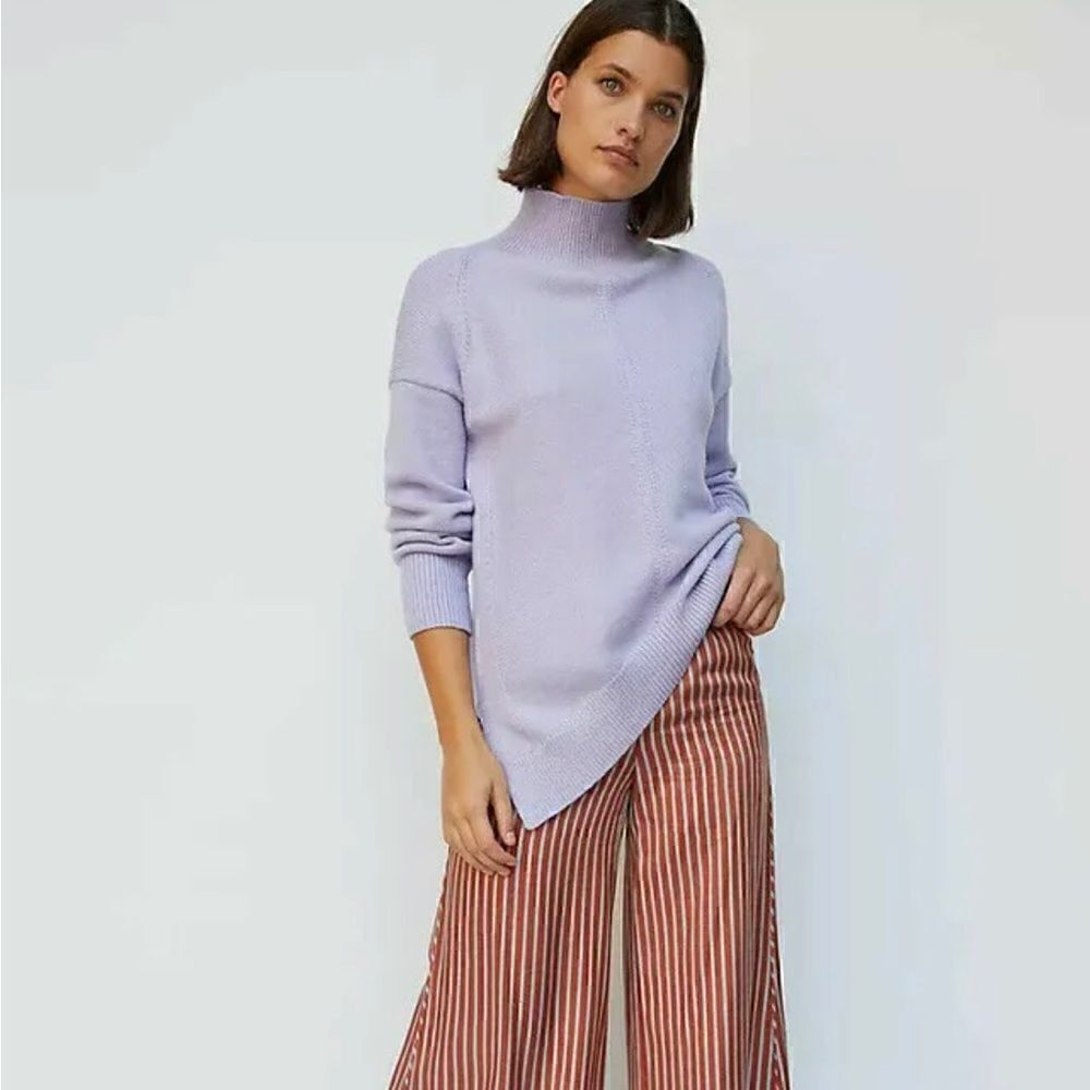 Anthropologie Maeve crystal tunic sweater lilac purple